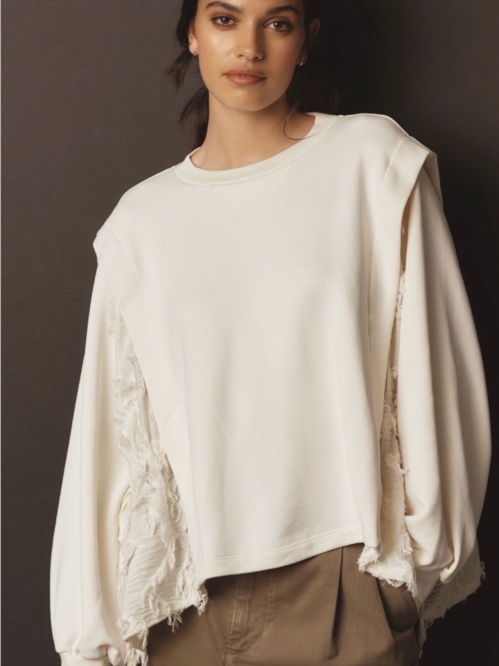 Another Women’s Cream Long-Sleeve Pullover Top
